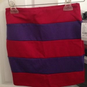 Red/Purple fitted skirt