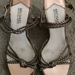 Preloved Michael Kors wedges bronze straps