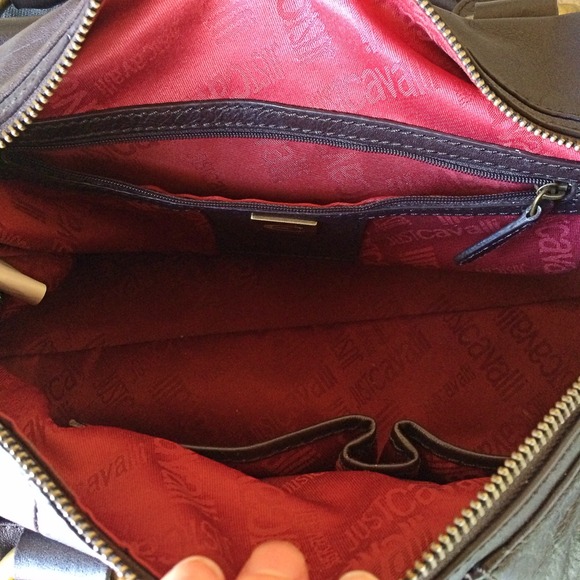 💯% Authentic Just Cavalli Brown Leather Satchel - Picture 3 of 5