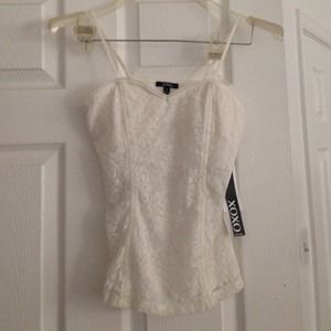 White lace halter top