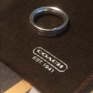 Authentic Coach Sterling Silver Ring- Size 6.5
