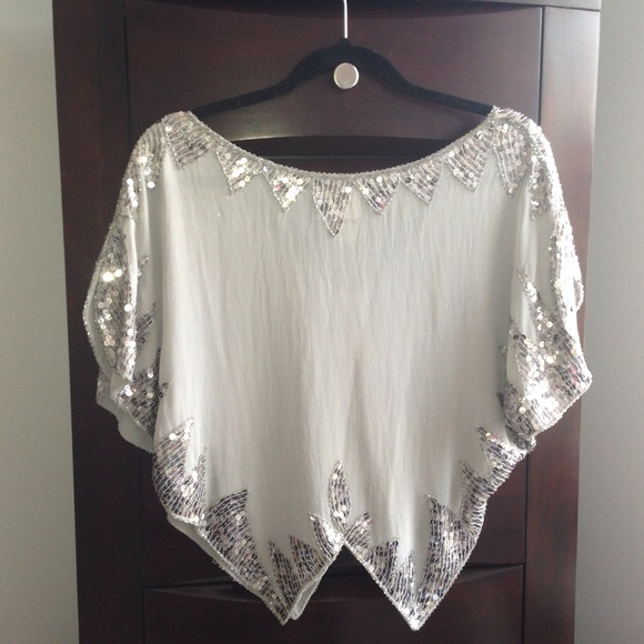 FREE PEOPLE Sequined Butterfly Blouse - Picture 2 of 4