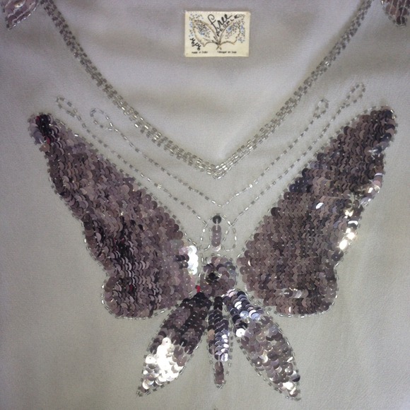 FREE PEOPLE Sequined Butterfly Blouse - Picture 3 of 4