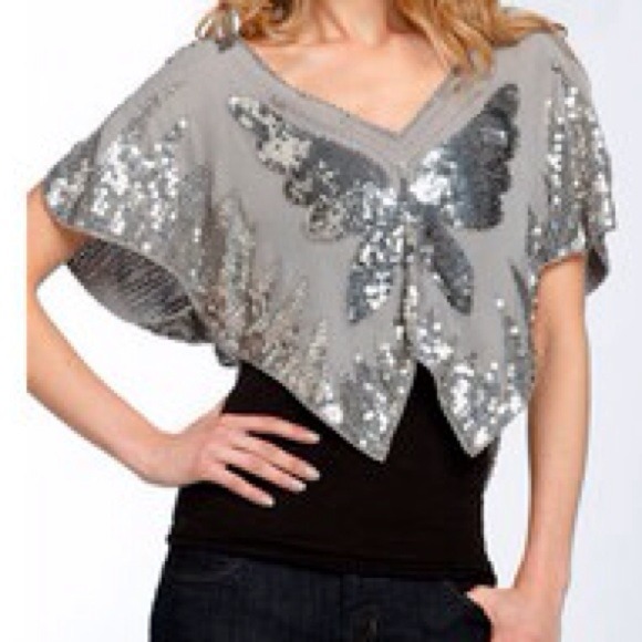 FREE PEOPLE Sequined Butterfly Blouse - Picture 4 of 4