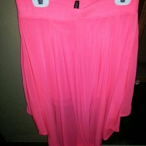 Hot pink high low skirt