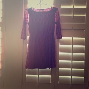 Pink-purple lace dress