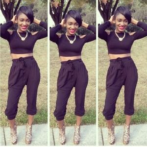 Highwaistpants and crop top