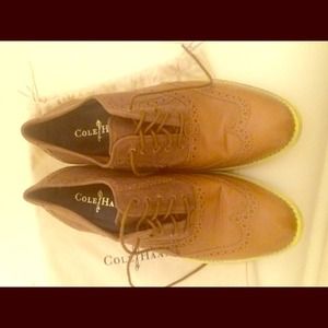Cole Haan Brown Yellow Sole Oxford Shoes 6.5