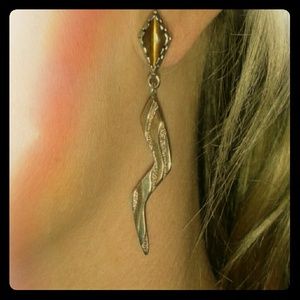 silver and copper earrings