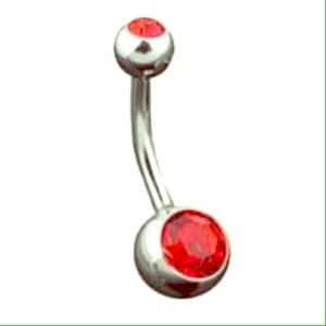 14G Red Belly Button Ring