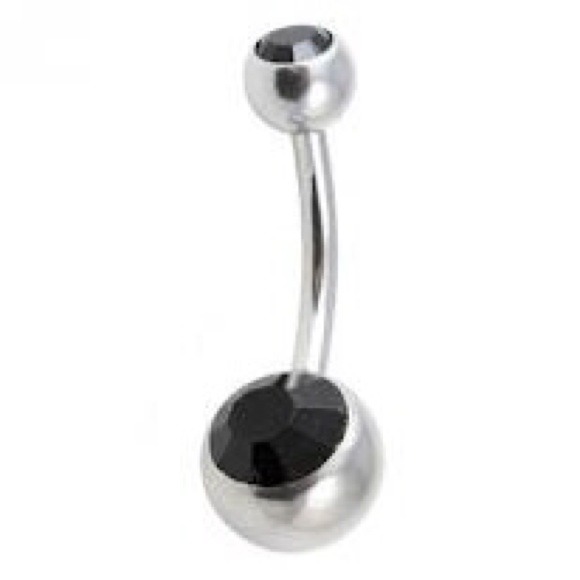 14G Black Belly Button Ring