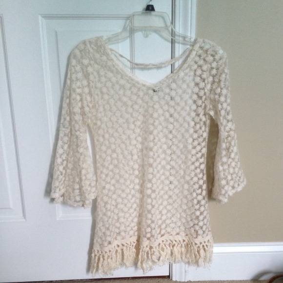 Bohemian lace fringe top