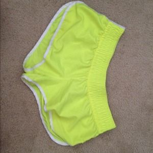 Neon yellow swim shorts