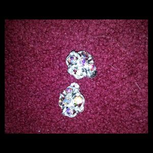 Cute bejeweled clip on earrings