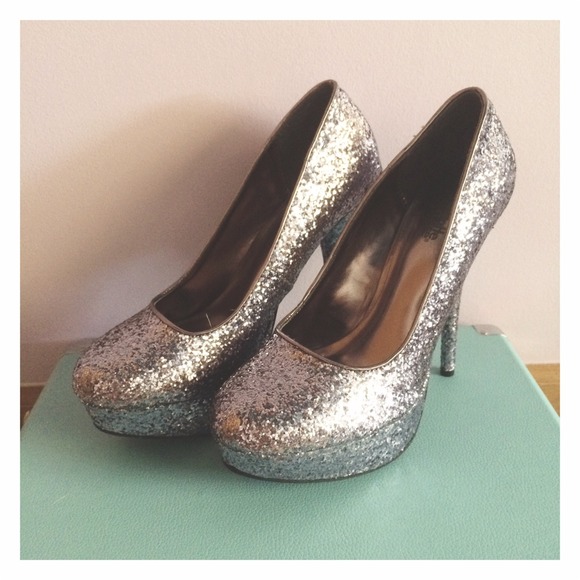 Charlotte Russe Shoes - Silver Sparkle Pumps