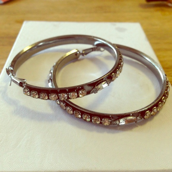 Rhinestone hoop earrings