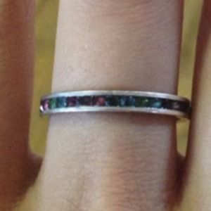 Multicolored gemstone ring