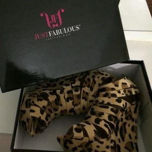 Justfab Leopard Wedges. New!!