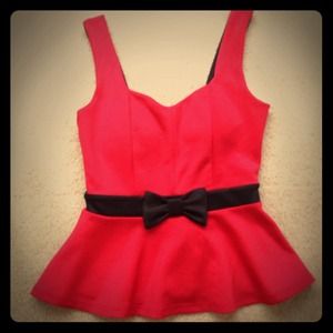 "Minnie-chic" formal blood red top