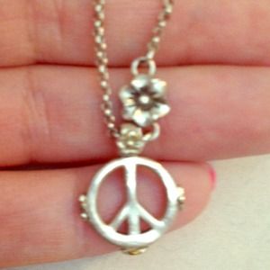 Lucky Brand Peace Sign Necklace