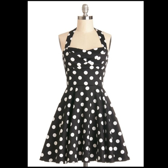 Black and white polka dot dress