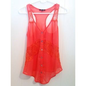 NAKED ZEBRA Sheer Lace Tank❤️