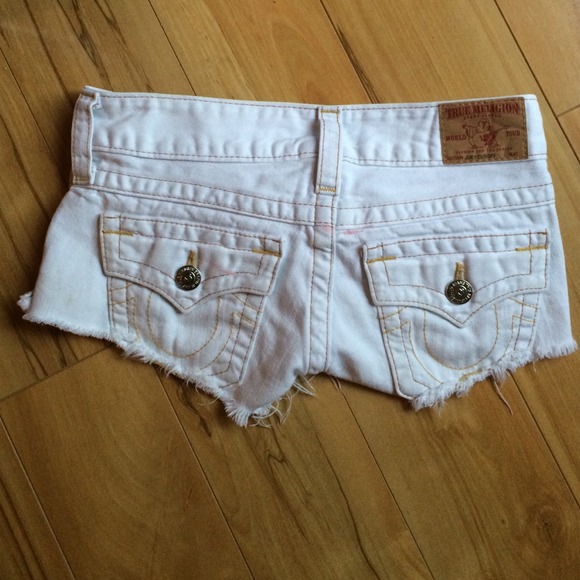 True religion Joey cut offs - white