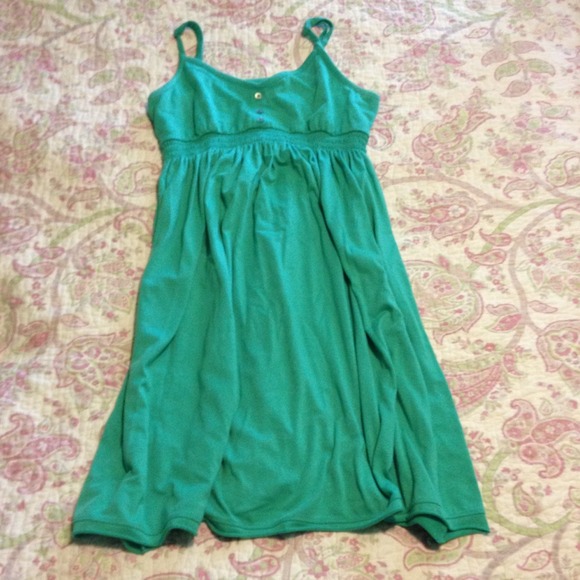 Aqua stretchy sun dress M