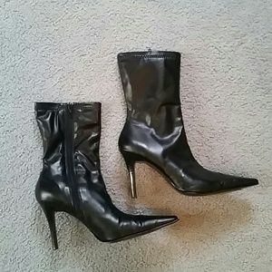 Pointy Leather Booties