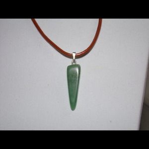 Handcafted Woven-leather Jade Unisex Necklace