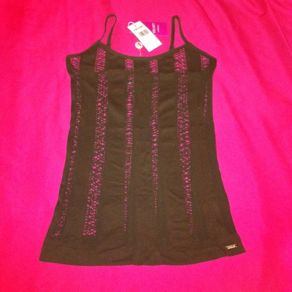 Velvet Tops - Fishnet Stripes Tank