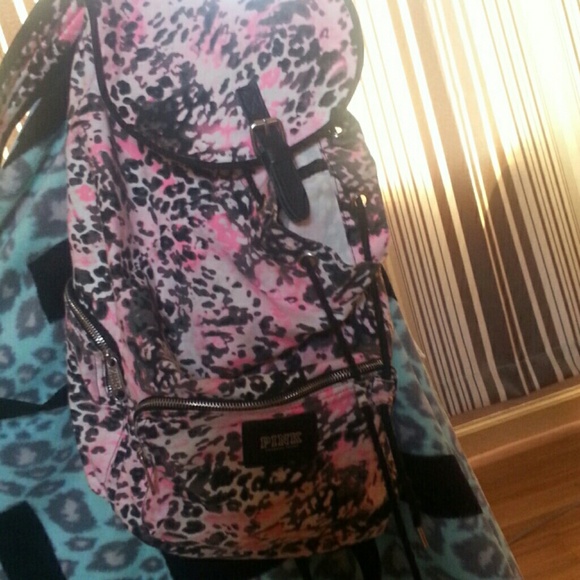 Pink Leopard print victoria secret pink backpack