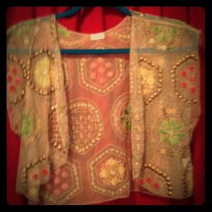 NWOT Anthropologie hand beaded shawl