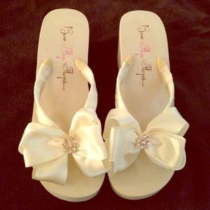 Bridal/wedding wedge flip flops