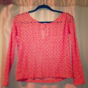 Crochet long sleeve crop top