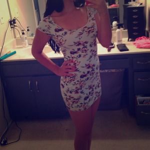 Mint floral bodycon dress