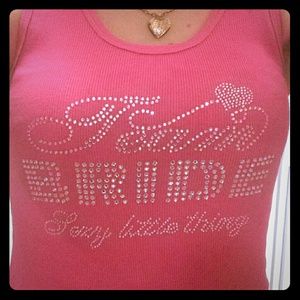 Bridesmaid team bride tank top. Pink. Medium