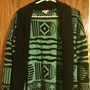 Tribal print mint sweater