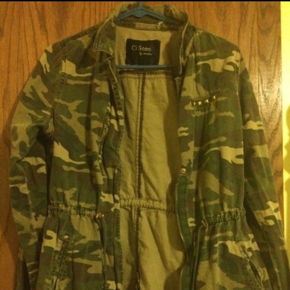 Camo print jacket.