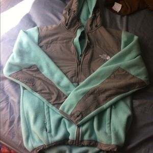 Blue and Grey Northface Windbreaker