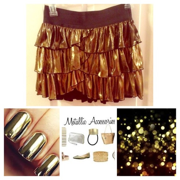 🔶Metallic Gold Skirt 🔶