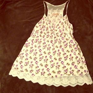 Floral racer back baby doll tank
