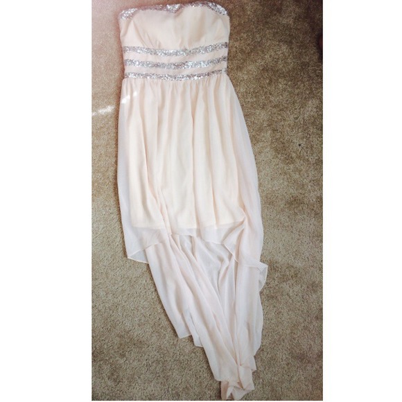 High-low beige dress!