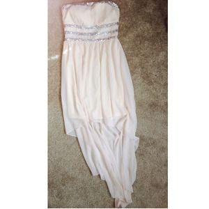 High-low beige dress!