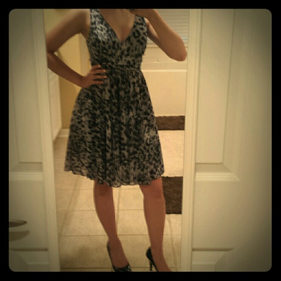 Gray and black spotted dress