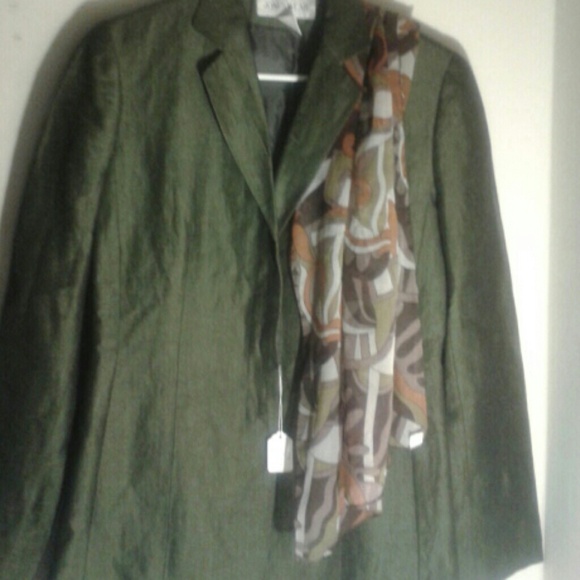 Designer- Jones wear 2 piece pant suit 100% linen - Picture 1 of 4