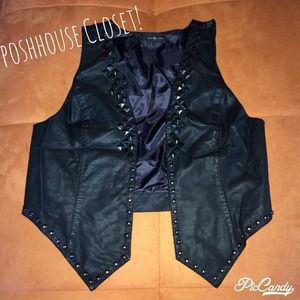 Forever 21 Leatherette Studded Vest