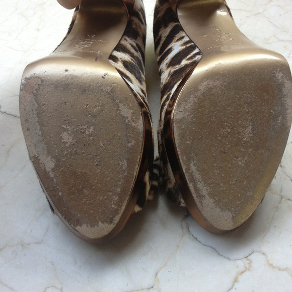 Claudia Ciuti Leopard Peep Toe Pumps Heels 8.5 - Picture 4 of 4