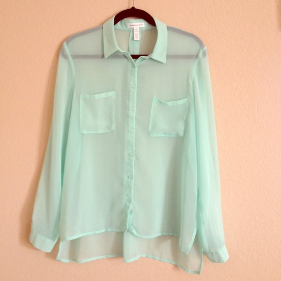 Mint sheer top