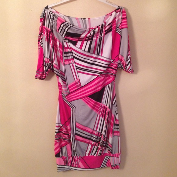 Pink party dress.